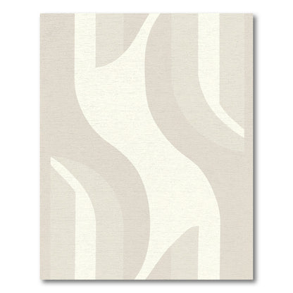 Soft Beige Abstract Swirl Ribbons Rug