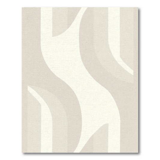 Soft Beige Abstract Swirl Ribbons Rug