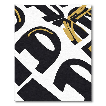 Abstract Black Gold Flow Rug