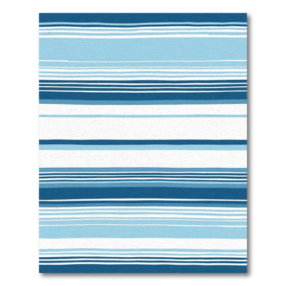 Coastal Blue Stripe Abstract Rug