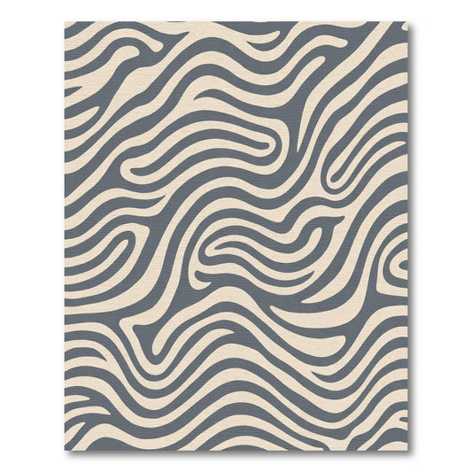 Abstract Slate Beige Swirl Rug