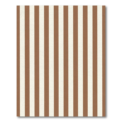 Classic Brown White Vertical Stripe Rug