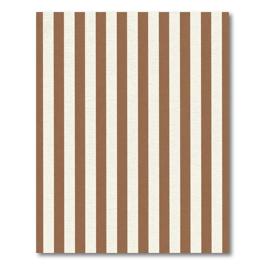 Classic Brown White Vertical Stripe Rug