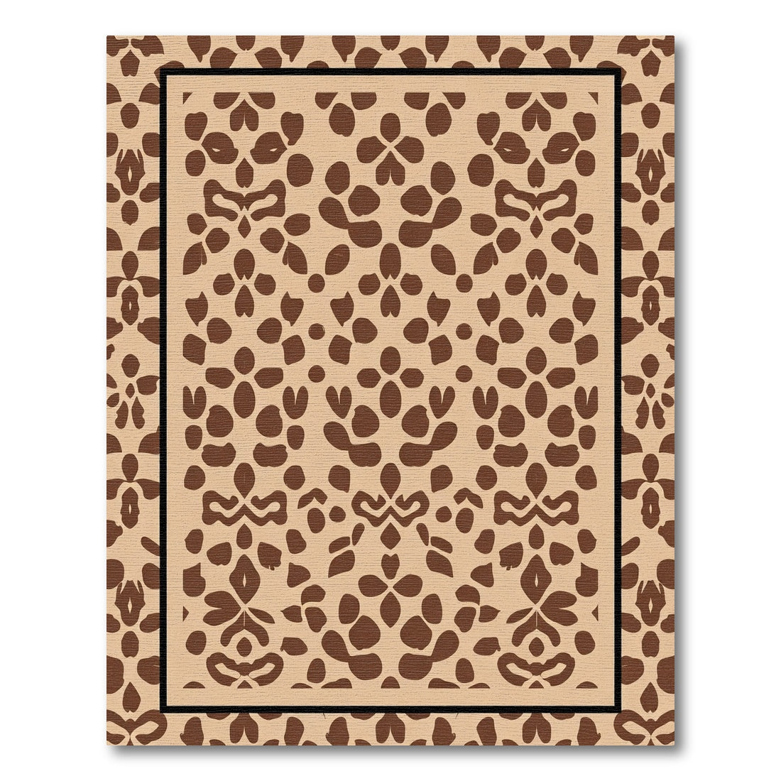 Brown Floral Symmetry Lattice Rug