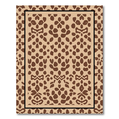 Brown Floral Symmetry Lattice Rug