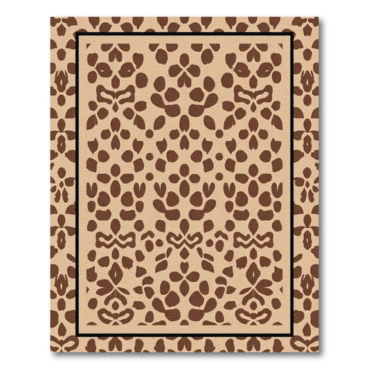 Brown Floral Symmetry Lattice Rug