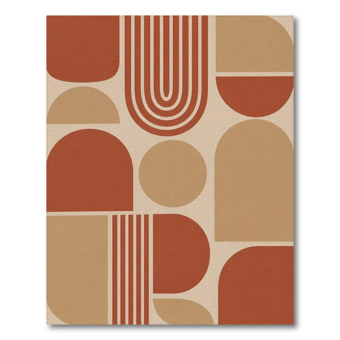 Geometric Modern Red Geometric Abstract Area Rug