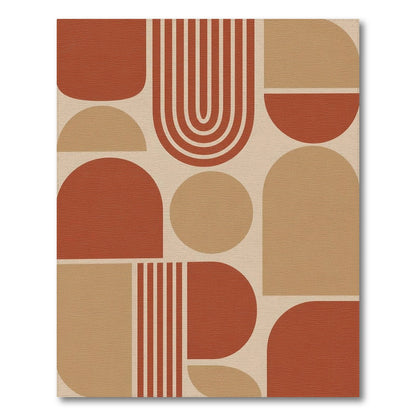 Geometric Modern Red Geometric Abstract Area Rug