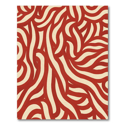 Crimson Cream Intertwined Lines Rug