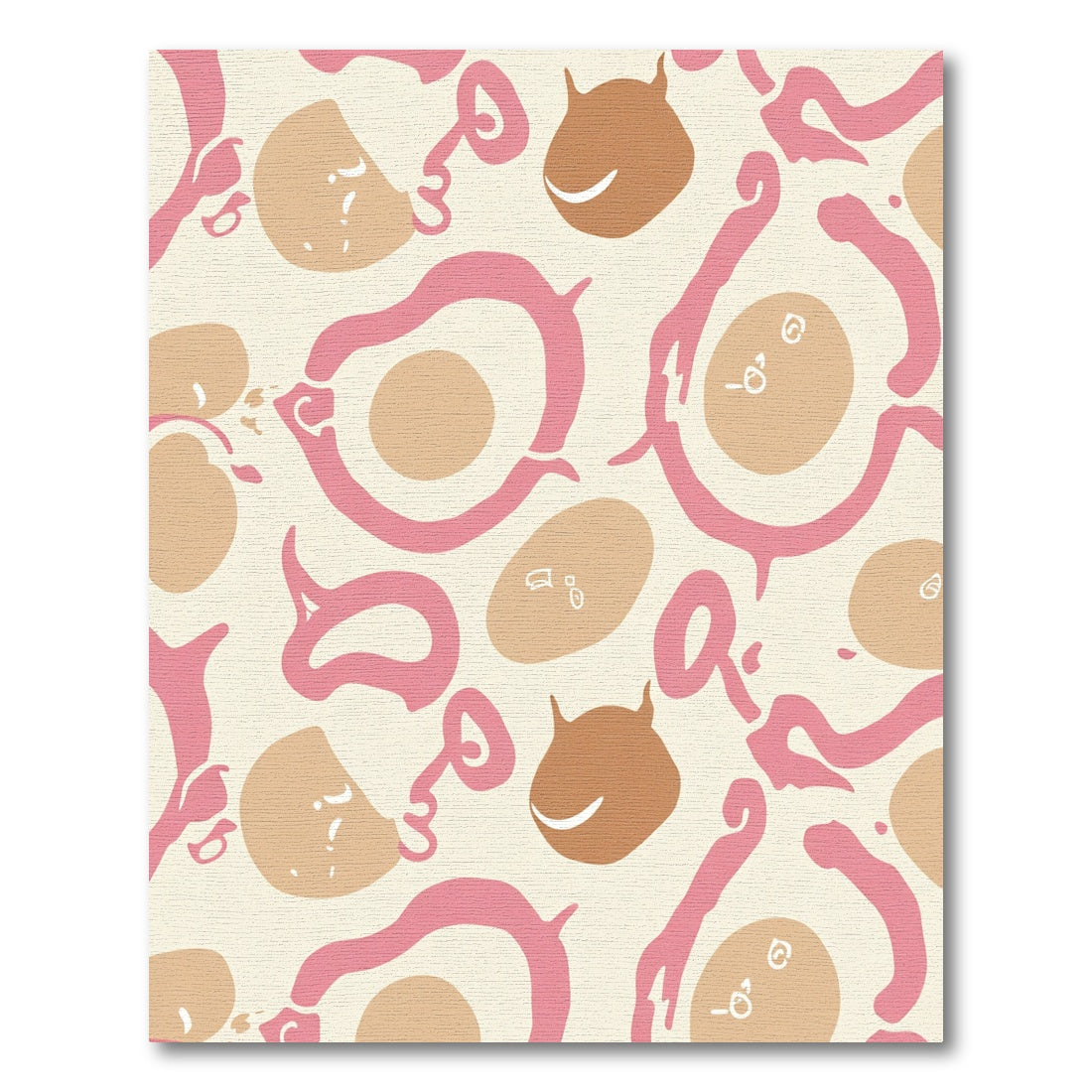 Whimsical Pink Blob And Egg Shapes Rug
