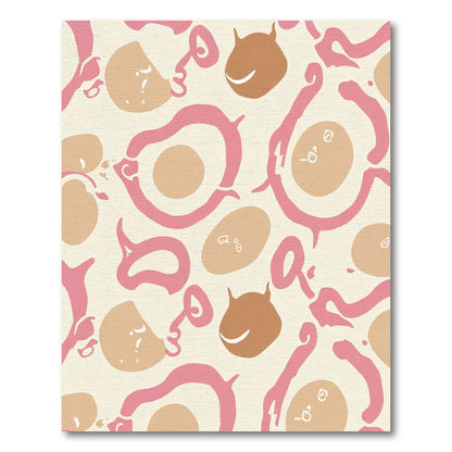 Whimsical Pink Blob And Egg Shapes Rug