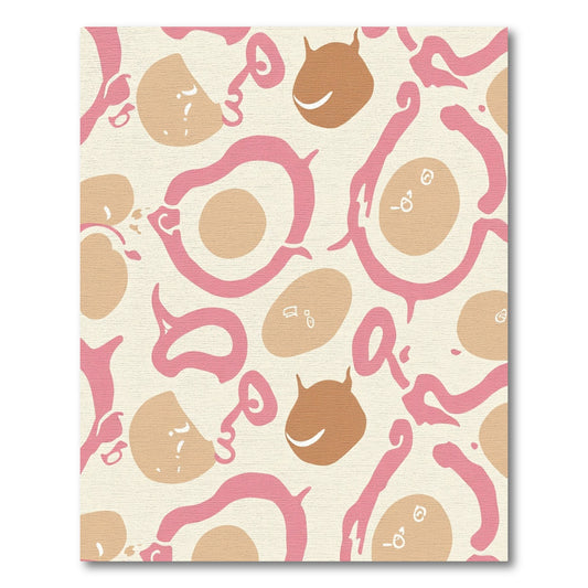 Whimsical Pink Blob And Egg Shapes Rug