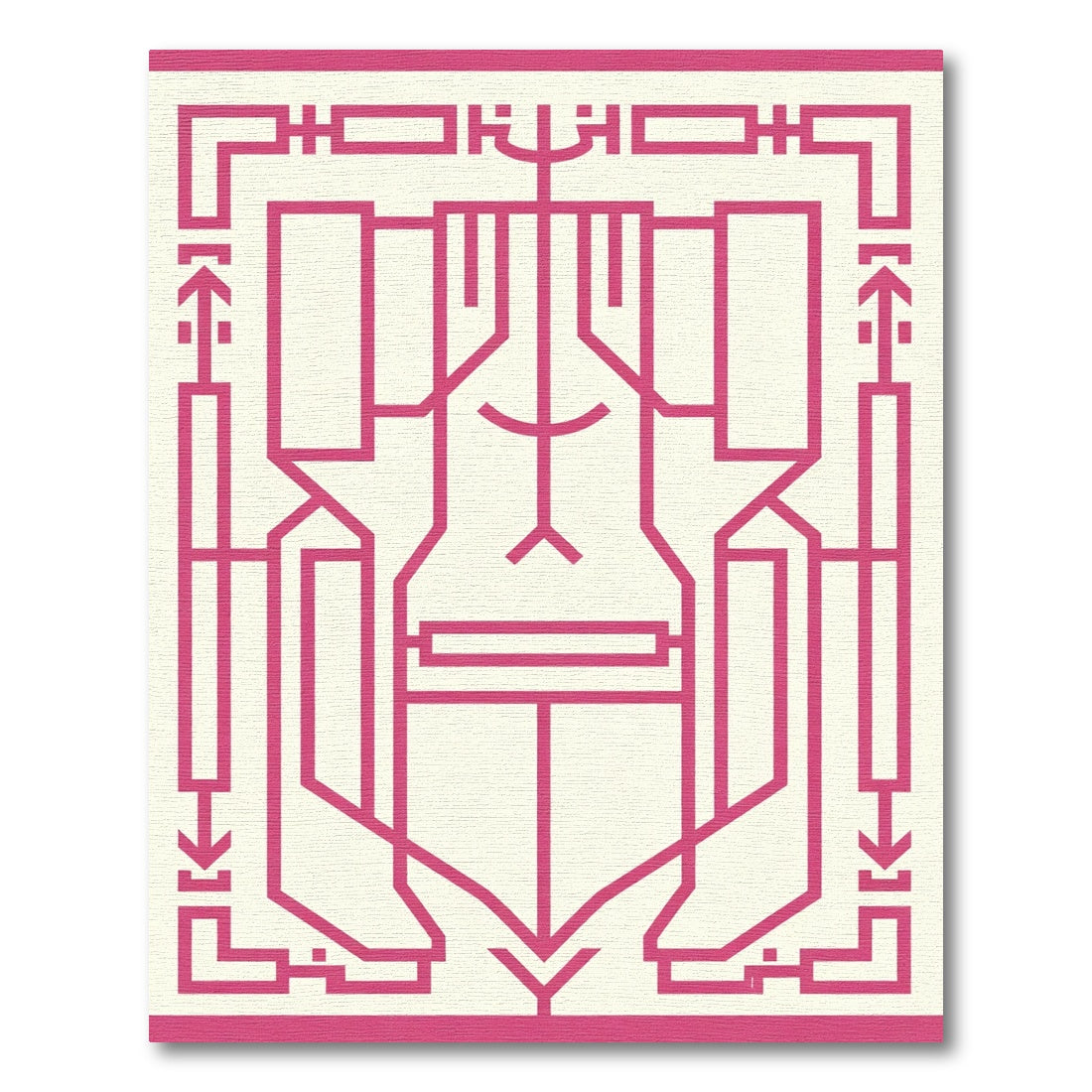 Pink Line Abstract Composition Rug