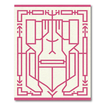 Pink Line Abstract Composition Rug