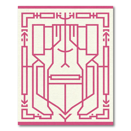 Pink Line Abstract Composition Rug