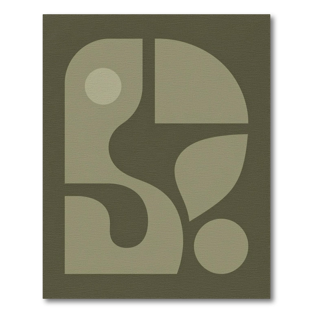Olive Green Abstract Area Rug