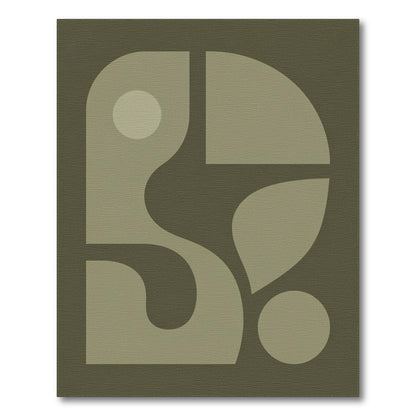 Olive Green Abstract Area Rug