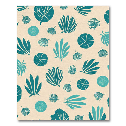 Teal Botanical Scatter Accents Rug