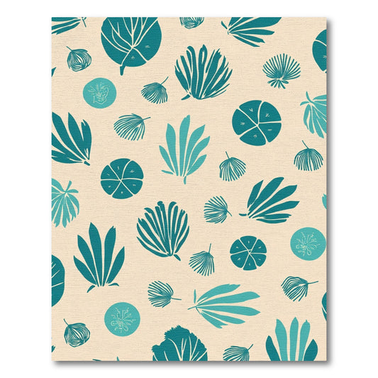 Teal Botanical Scatter Accents Rug