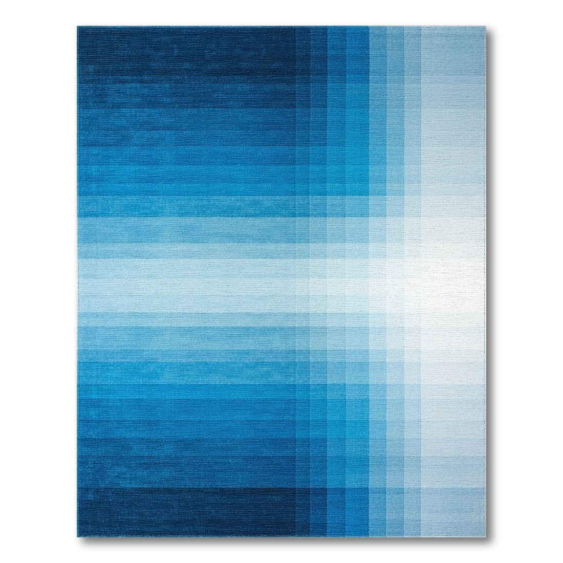 Navy White Ombre Grid Rug