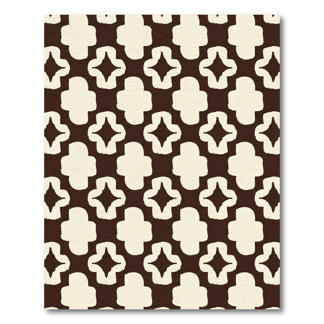 Cream Quadfoil Quatrefoil Dark Rug