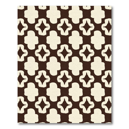 Cream Quadfoil Quatrefoil Dark Rug