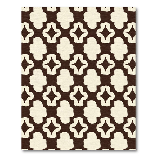 Cream Quadfoil Quatrefoil Dark Rug