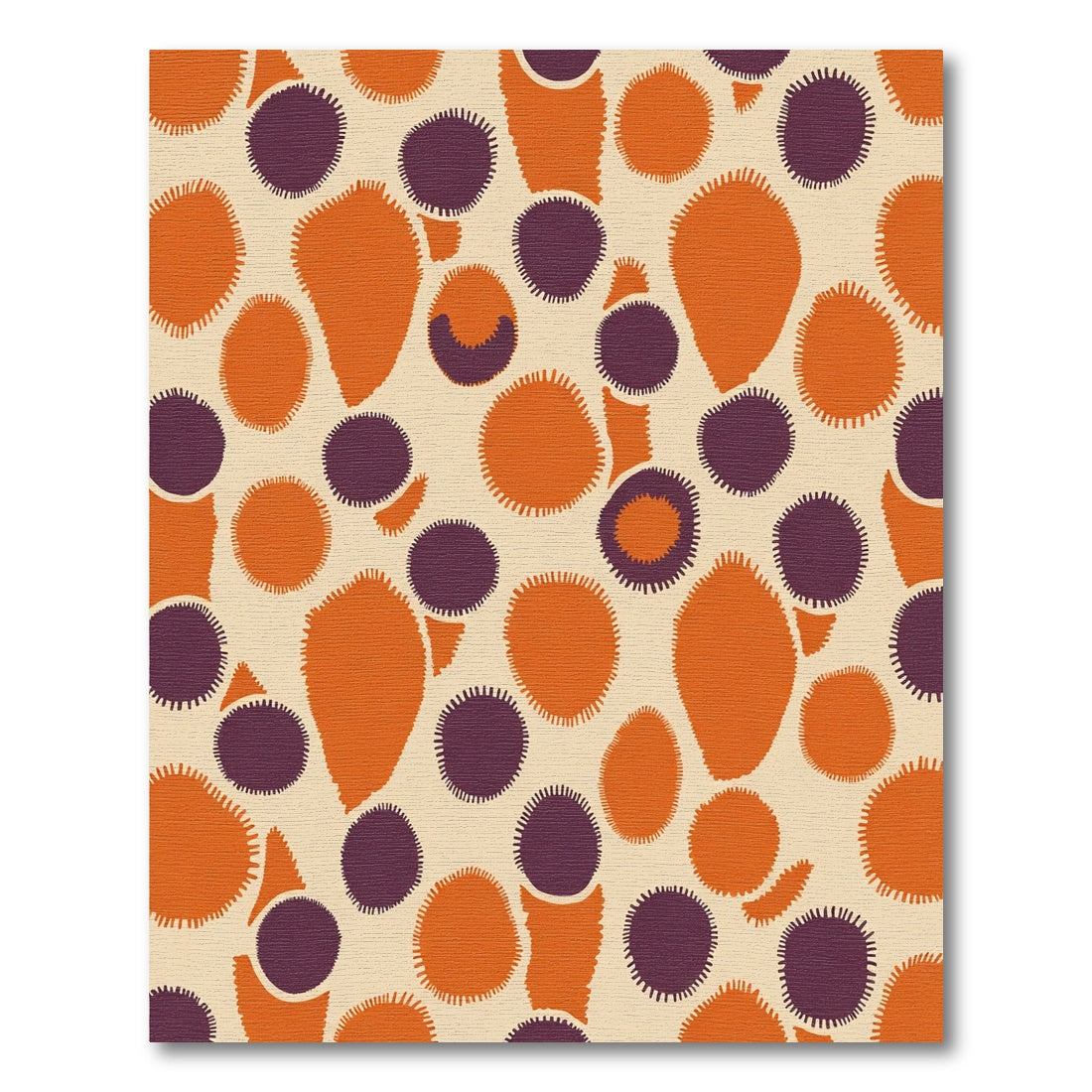 Warm Orange Purple Blobs Rug