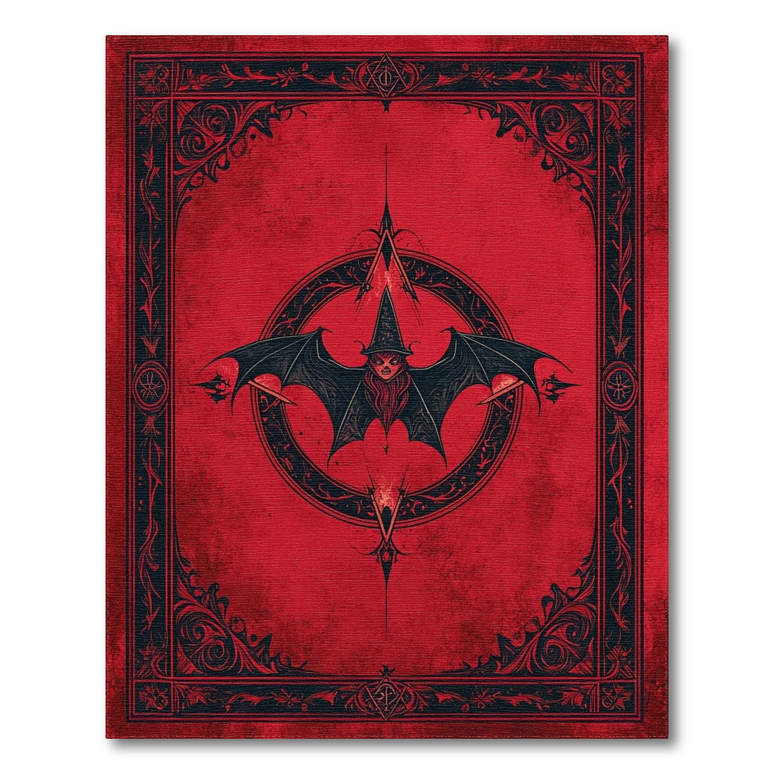 Red Bat Witch Area Rug
