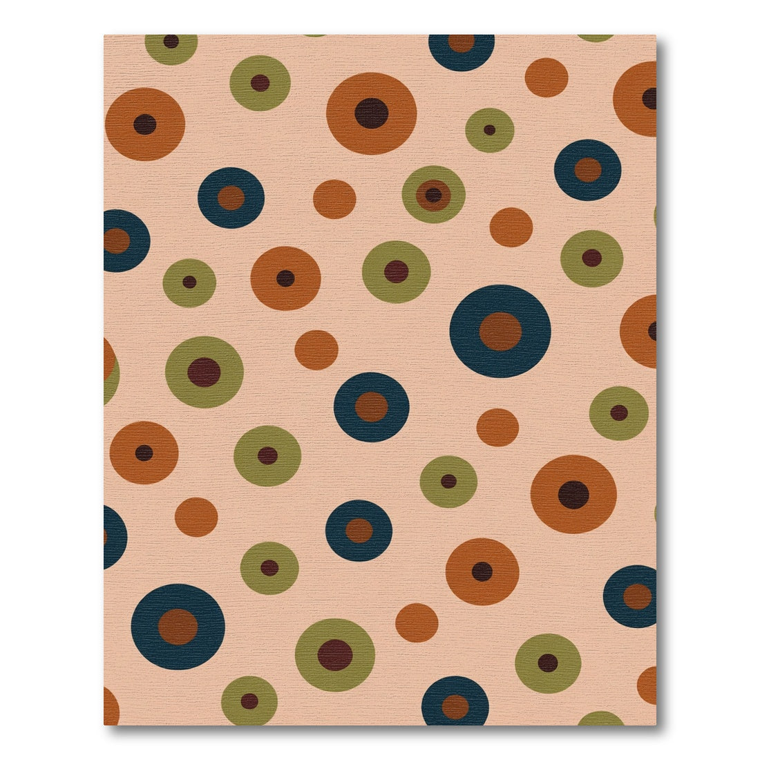 Terracotta Olive Blue Circles Scattered Rug