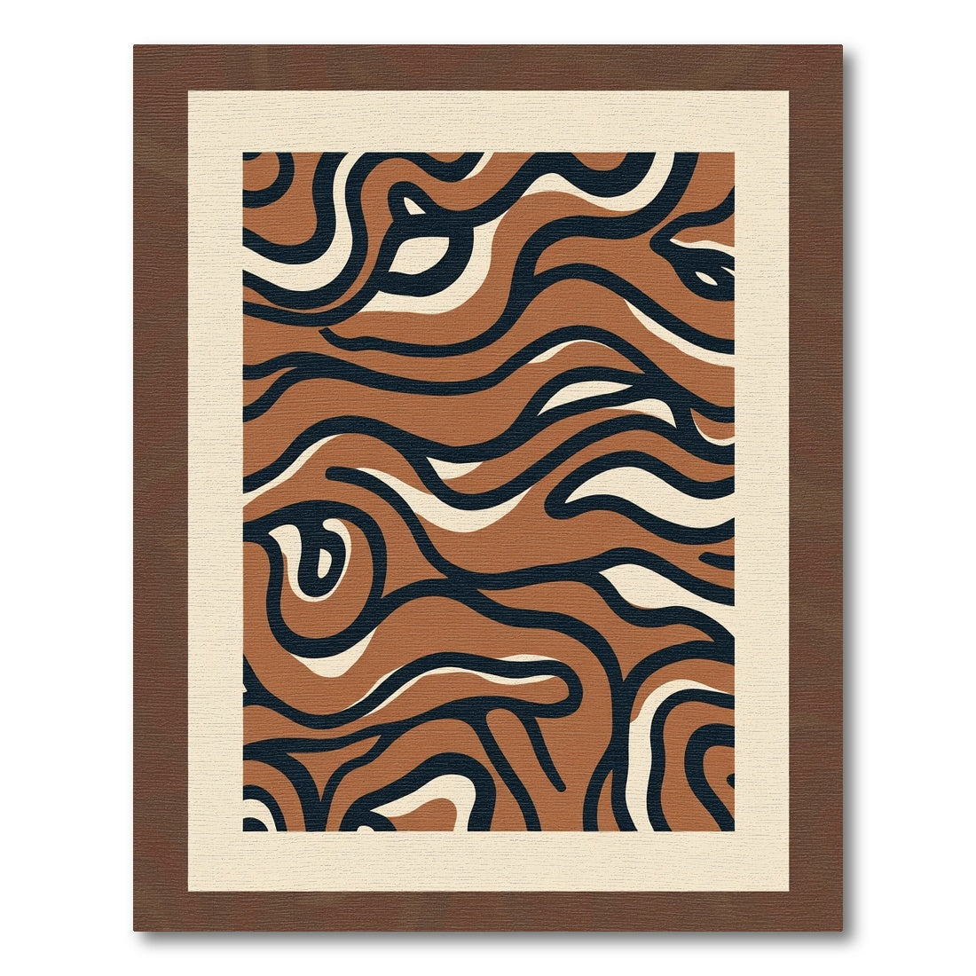 Terra Cotta Abstract Swirl Composition Rug