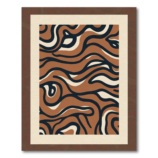 Terra Cotta Abstract Swirl Composition Rug