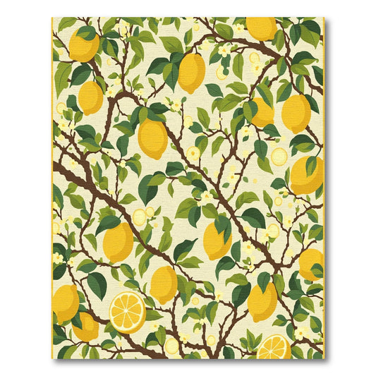 Lemon Tree Branches With Yellow Fruit Rug