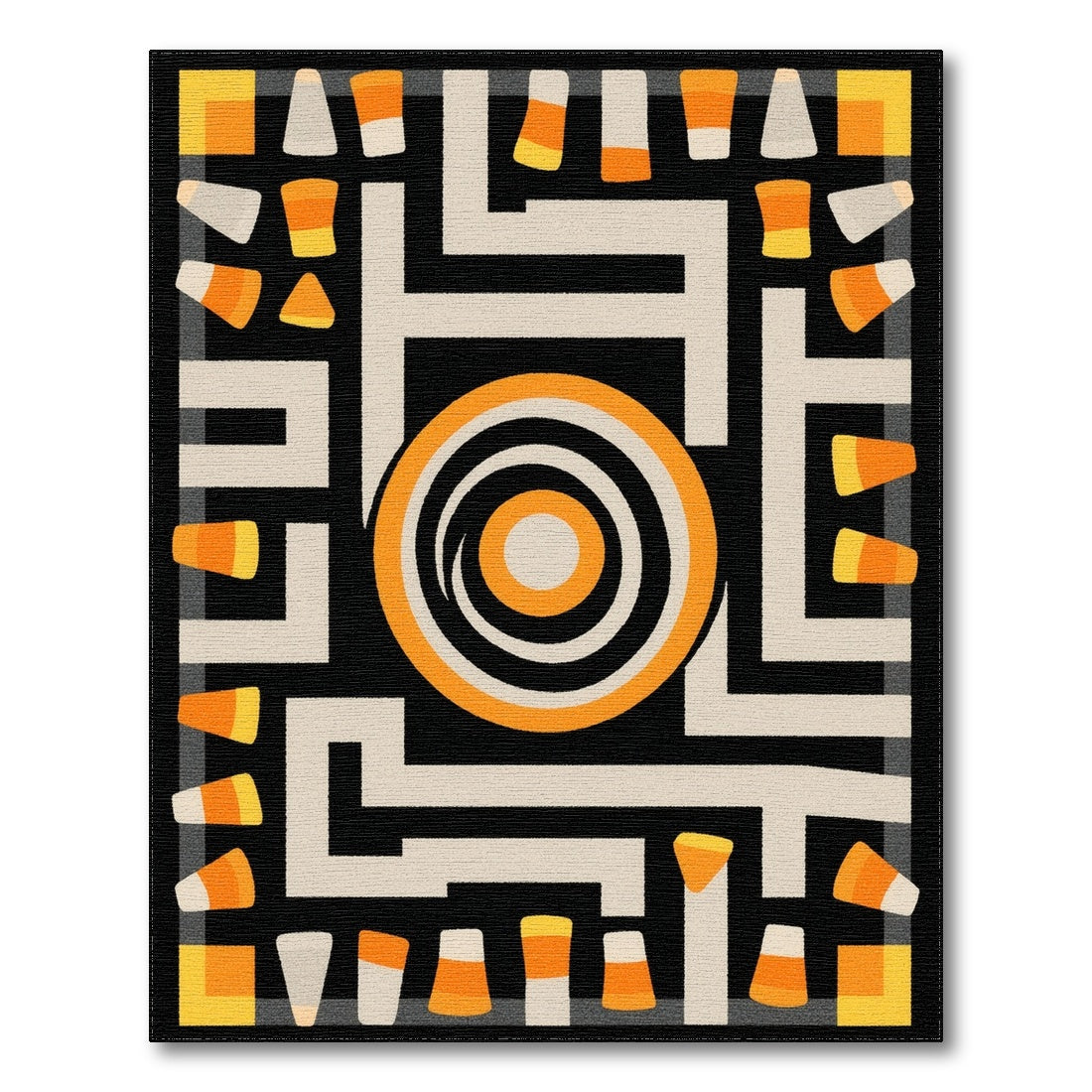 Geometric Candy Corn Maze Area Rug