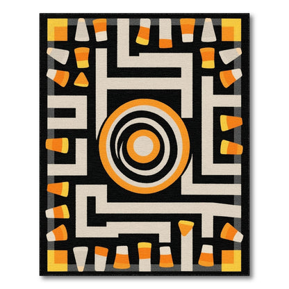 Geometric Candy Corn Maze Area Rug