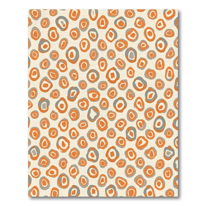 Orange Gray Abstract Organic Ovals Rug