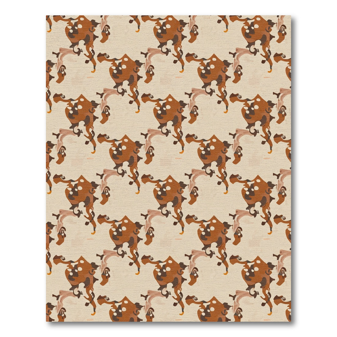 Earthy Brown Abstract Organic Swirls Rug