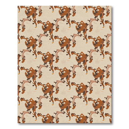 Earthy Brown Abstract Organic Swirls Rug
