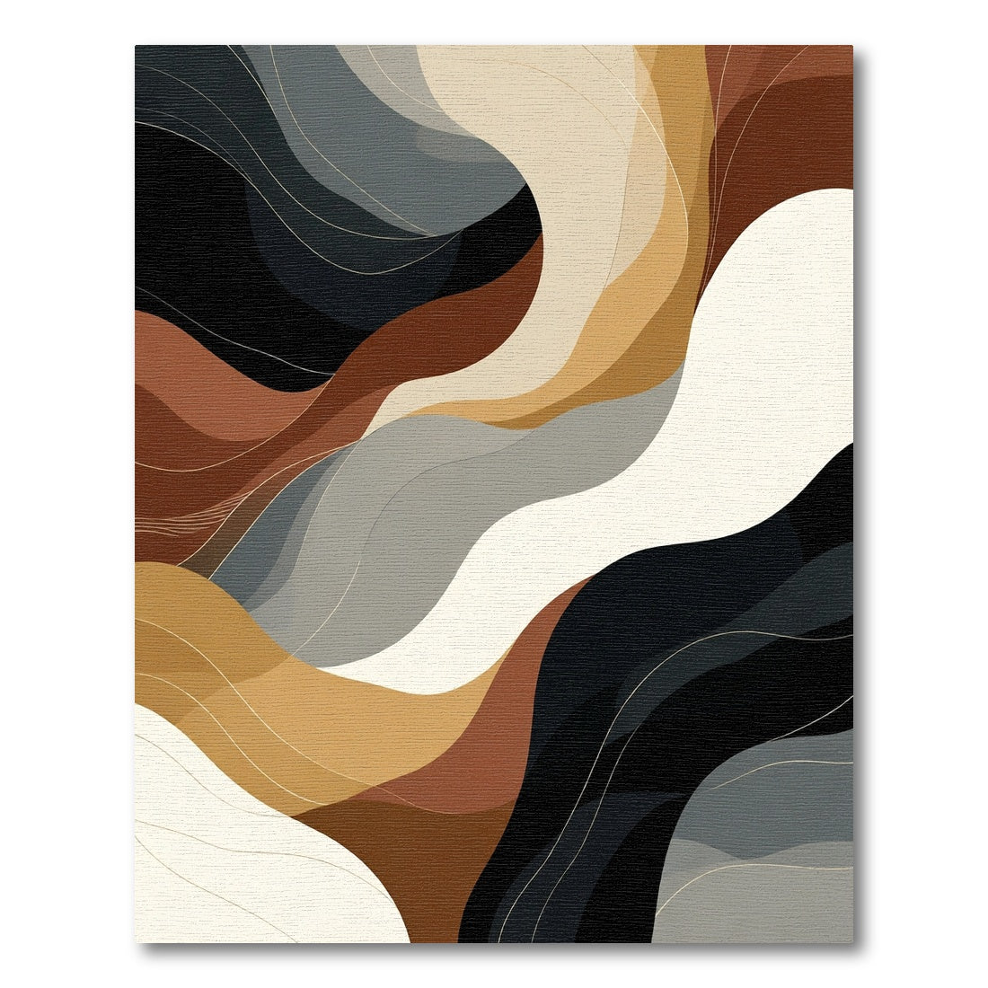 Earthy Abstract Waves Rug