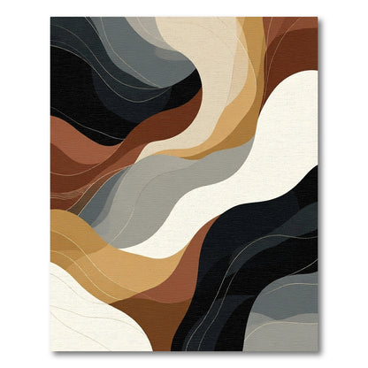 Earthy Abstract Waves Rug
