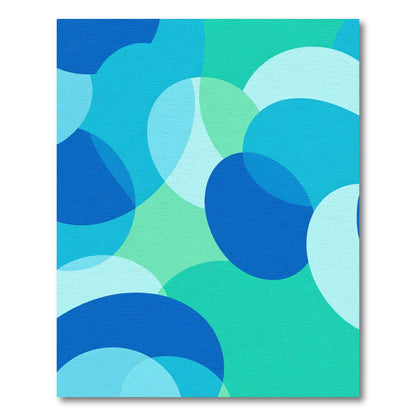 Abstract Blue Green Overlapping Circles Rug