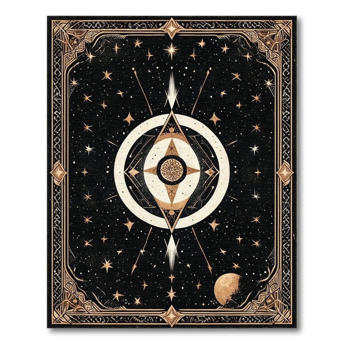 Celestial Gold Geometric Area Rug