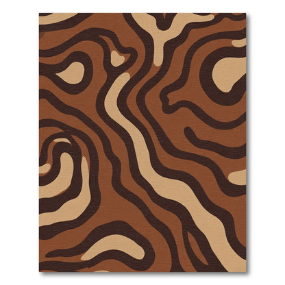 Wood Grain Brown Swirl Abstract Rug
