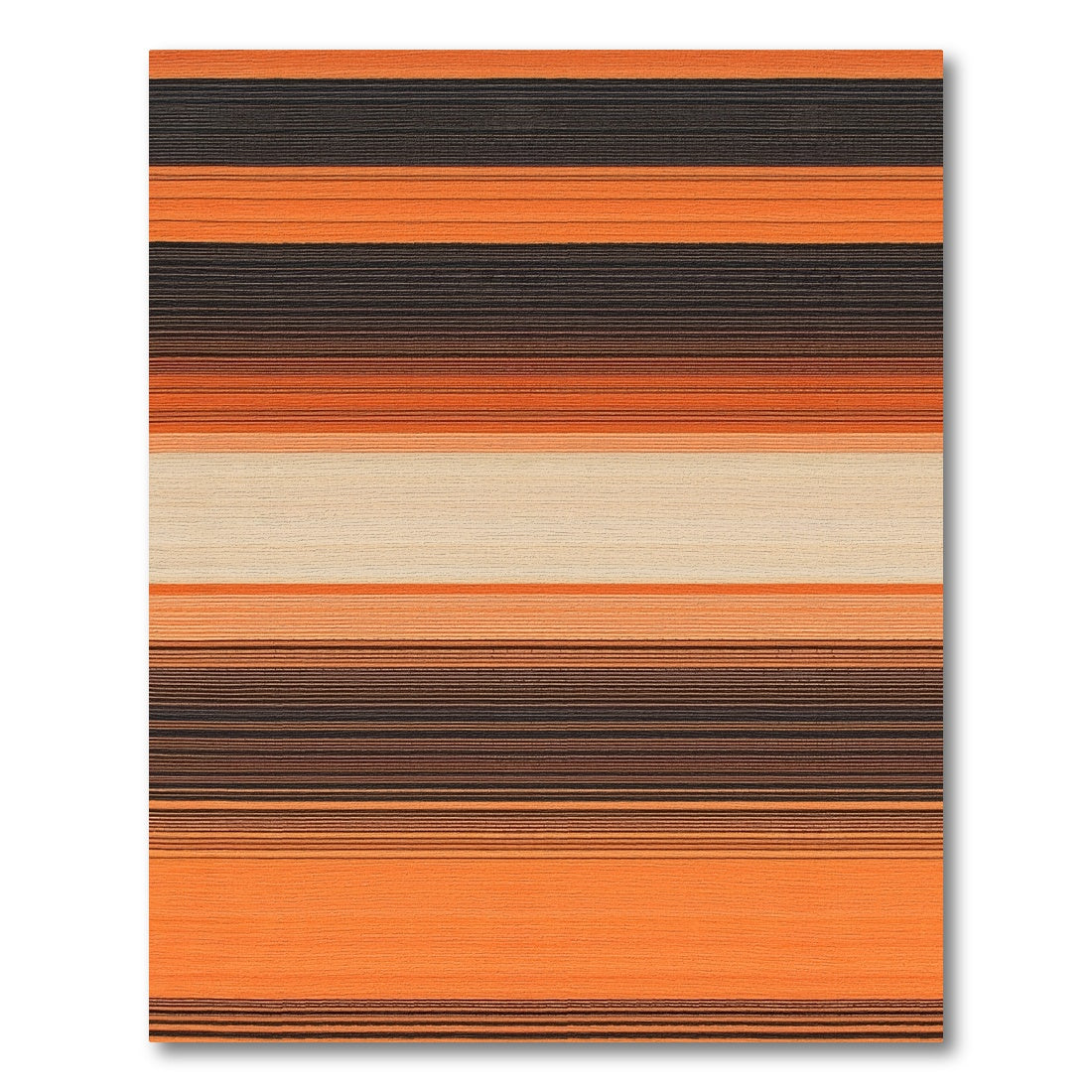 Orange Black Stripe Gradient Rug