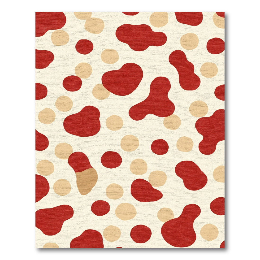 Red And Beige Amorphous Shape Rug