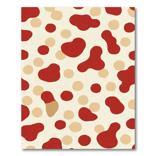 Red And Beige Amorphous Shape Rug
