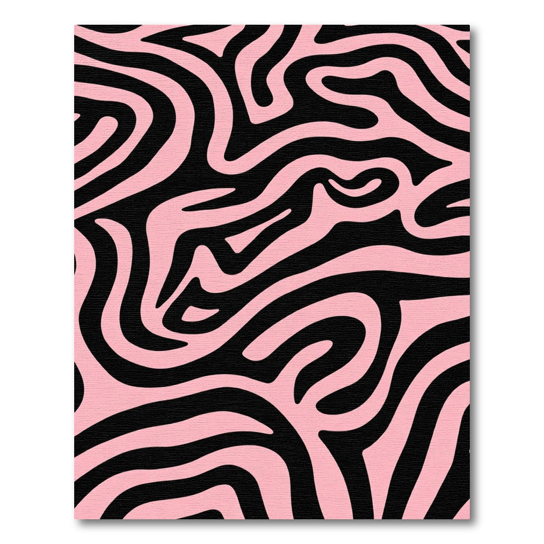 Pink Black Zebra Print Waves Rug