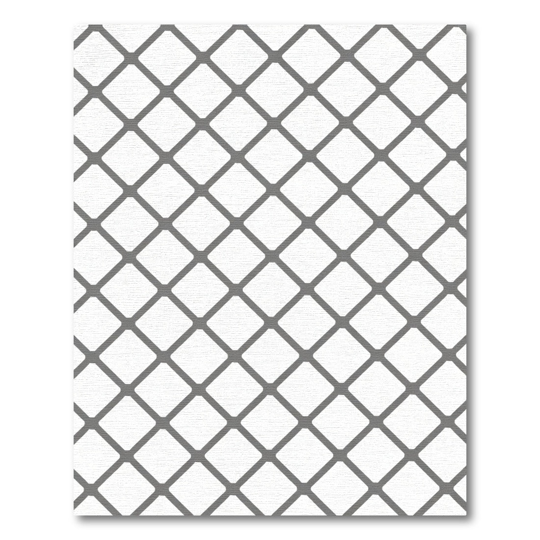 Gray Diamond Interlock Lattice Rug