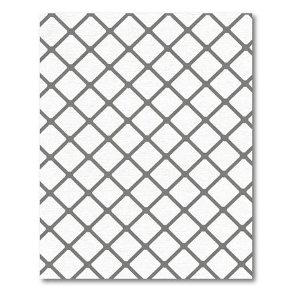 Gray Diamond Interlock Lattice Rug