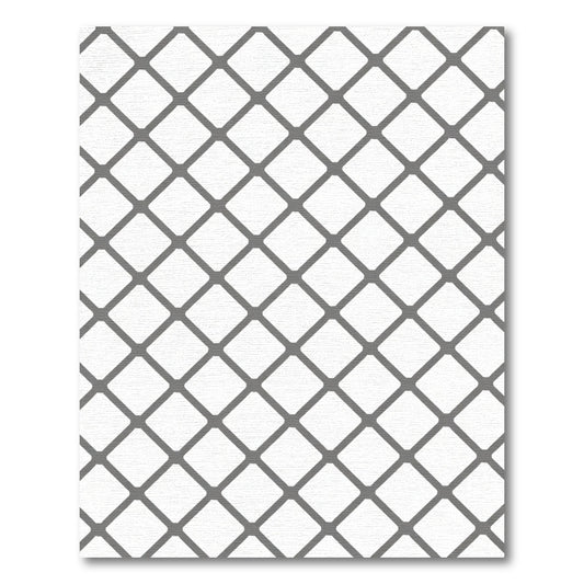 Gray Diamond Interlock Lattice Rug
